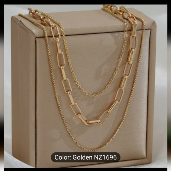 Women's 3 Strand GP Chain Necklace - Picture 3 of 6